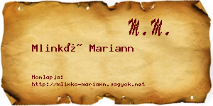Mlinkó Mariann névjegykártya
