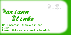 mariann mlinko business card