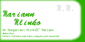 mariann mlinko business card